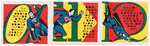 "SUPERMAN-TIM PRESS CARD" W/ NEAR SET OF STAMPS.