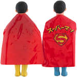 SUPERMAN JAPANESE VINYL 12" FIGURE PAIR AND BACKING CARD.