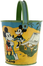 MICKEY MOUSE & FRIENDS "TREASURE ISLAND" SAND PAIL & SHOVEL.