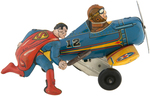 "SUPERMAN ROLLOVER PLANE" BOXED MARX WIND-UP (BLUE VARIETY).
