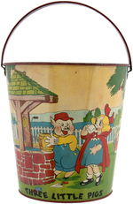 "THREE LITTLE PIGS" & LITTLE RED RIDING HOOD LARGE SAND PAIL.