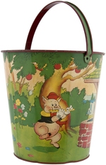 "THREE LITTLE PIGS" & LITTLE RED RIDING HOOD LARGE SAND PAIL.