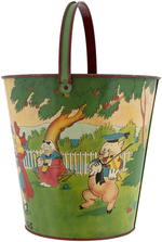 "THREE LITTLE PIGS" & LITTLE RED RIDING HOOD LARGE SAND PAIL.