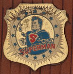 "SUPERMAN" FO-LEE GUM PREMIUM WALLET COMPLETE WITH BRASS BADGE AS ISSUED.