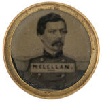 MC CLELLAN SMALL FERROTYPE WITH YOUNG PHOTO AND HIS NAME.