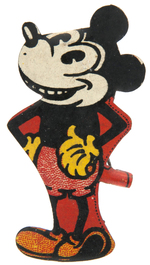 MICKEY WITH VIOLIN TIN STAND UP AND MICKEY WITH HANDS ON HIPS PIN.