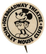 "FOX BROADWAY THEATRE MICKEY MOUSE CLUB" MEMBER'S RARE BUTTON.