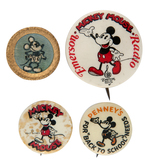 MICKEY MOUSE FOUR BUTTONS FROM THE 1930s.