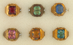 ORPHAN ANNIE SIX BIRTHSTONE RINGS JULY THROUGH DECEMBER.