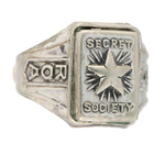 ORPHAN ANNIE SILVER STAR TRIPLE MYSTERY SECRET COMPARTMENT RING.