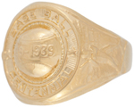 JACK ARMSTRONG "BASEBALL CENTENNIAL" 1939 PREMIUM RING WITH 18K GOLD PLATE.