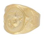 CAPTAIN MIDNIGHT MARINE CORPS INSIGNIA RING PLATED IN 18K GOLD.