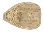 "SECRET OPERATOR MELVIN PURVIS LAW AND ORDER PATROL" RING PLATED IN 18K GOLD.