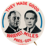 ROOSEVELT/MILES NEW MEXICO COATTAIL BUTTON FROM 1940.