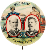 GRAPHIC 1.25" EUGENE DEBS BEN HANFORD JUGATE BUTTON HAKE #SOC-4.