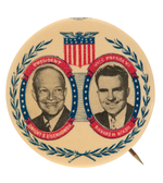 RARE EISENHOWER/NIXON JUGATE BUTTON HAKE #2004.