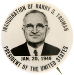 TRUMAN INAUGURAL REAL PHOTO PORTRAIT BUTTON HAKE #2019.