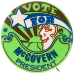 PETER MAX STYLE CLASSIC SCARCE 1972 McGOVERN BUTTON.