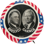 ROOSEVELT/GARNER PATRIOTIC JUGATE BUTTON HAKE #305.