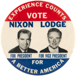 PAIR OF NIXON/LODGE JUGATE BUTTONS INCLUDING SCARCE PENNSYLVANIA ISSUE KEYSTONE.