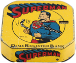 "SUPERMAN DIME REGISTER BANK" & COIN BANK WITH REPURPOSED SUPERMAN IMAGES.