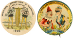 PAIR OF 1899 AND 1898 FAIR AND CORN CARNIVAL BUTTONS.