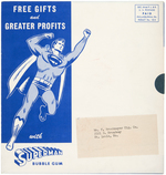 "SUPERMAN BUBBLE GUM" VERY RARE FO-LEE GUM PROMOTIONAL FOLDER.