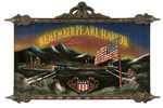 WORLD WAR II "REMEMBER PEARL HARBOR" PAINTED & FLOCKED CANVAS PICTORIAL DISPLAY.