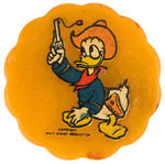 COWBOY DONALD WITH POP GUN CATALIN PLASTIC PENCIL SHARPENER.