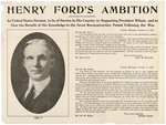 FOUR HENRY FORD ITEMS INCLUDING SIGNATURE, FLIER, HAT CARD AND POSTCARD.