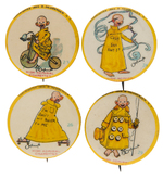 YELLOW KID BUTTONS #23, 24, 26, 29.