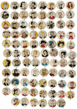 KELLOGG'S PEP COMIC CHARACTER SET OF 86 DIFFERENT BUTTONS.