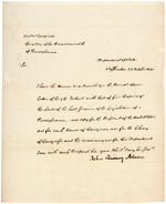 JOHN QUINCY ADAMS 1821 LETTER WITH FULL NAME SIGNATURE.