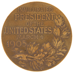 "THEODORE ROOSEVELT" OFFICIAL 1905 INAUGURAL MEDAL.