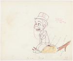 SILLY SYMPHONIES "MOTHER GOOSE GOES HOLLYWOOD" W.C. FIELDS/CHARLIE McCARTHY PRODUCTION DRAWING PAIR.