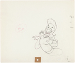 SILLY SYMPHONIES "MOTHER GOOSE GOES HOLLYWOOD" JOE E. BROWN/MARTHA RAYE PRODUCTION DRAWING TRIO.