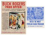 "BUCK ROGERS CUT-OUT ADVENTURE BOOK" COCOMALT ORDER FOLDER & PREMIUM LEAD FIGURE PAPER.