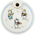 THREE LITTLE PIGS LIMOGES FRENCH CHINA BABY DISH WITH DONALD DUCK STOPPER.