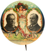 TAFT AND SHERMAN WITH MISS LIBERTY JUGATE OUTSTANDING BUTTON.