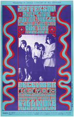 BILL GRAHAM CONCERT POSTER BG-42 FEATURING JEFFERSON AIRPLANE.