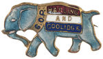 “HARDING AND COOLIDGE” ENAMEL ELEPHANT PIN WITH RARE “COX AND ROOSEVELT” DONKEY PIN.