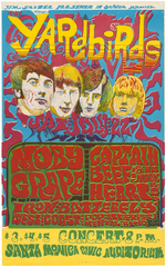 THE YARDBIRDS SANTA MONICA CONCERT POSTER.