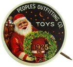 RARE 1925 DATED SANTA BUTTON.