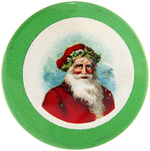 UNUSUAL LARGE AND RARE SANTA BUTTON.