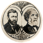 GRANT AND LEE JUGATE BUTTON LIKELY ISSUED FOR 1913 GETTYSBURG BATTLE 50th ANNIVERSARY.