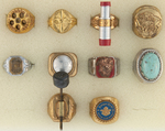 TEN MISC. RINGS, INCLUDING RARITIES, 1930s-1972.