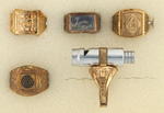 TOM MIX FIVE PREMIUM RINGS 1930s-1940s.