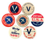 EARLY WWII PROBABLY PRE-PEARL "DEFEND AMERICA" AND "AID ALLIES" COLLECTION.