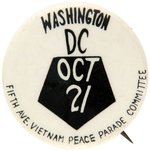 SCARCE "WASHINGTON DC OCT 21" 1967 ANTI-VIETNAM WAR BUTTON.