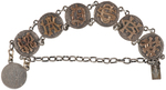 LOVE TOKEN BRACELET MADE OF SEATED LIBERTY DIMES WITH GOLD INITIALS.